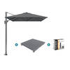 Platinum Voyager zweefparasol T1 3x2 m. - Antraciet met voet en hoes