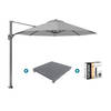 Platinum Voyager ronde zweefparasol T1 3 m. - Light Grey + voet + hoes