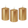 8x Kaarsen goud 5 x 8 cm 18 branduren sfeerkaarsen - Stompkaarsen
