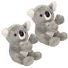Set van 2x stuks pluche koala knuffel beer 14 cm - Knuffeldier