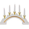 Kaarsenbrug wit/goud van kunststof met LED verlichting 37 x 5 x 27 cm - kerstverlichting figuur