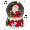 Sneeuwbol/snowglobe kerstman met muziek 10 cm - Sneeuwbollen