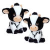 Keel Toys set van 2x stuks pluche knuffel dier zwart/witte koe 18 cm - Knuffel boederijdieren