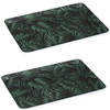 2x stuks dienbladen/serveerbladen rechthoekig Jungle 45 x 30 cm donker groen - Dienbladen