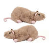 Set van 2x stuks pluche ratten knuffels - bruin - 22 cm - Knuffel huisdieren