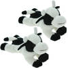 Set van 2x stuks pluche knuffel dieren Koe van 19 cm - Knuffel boederijdieren