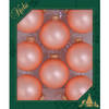 24x stuks glazen kerstballen 7 cm koraal velvet roze - Kerstbal