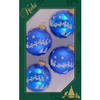 12x stuks luxe glazen kerstballen 7 cm blauw met witte slee - Kerstbal