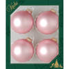 Krebs Kerstballen - 4x st - chic roze - 7 cm - glas - mat - kerstversiering - Kerstbal