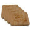 Set van 8x stuks houten vierkante glazen onderzetters 10 x 10 cm - Glazenonderzetters