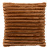 Dutch Decor - HAZEL - Kussenhoes 50x50 cm - effen kleur - strepen - heerlijk zacht - Tobacco Brown - bruin