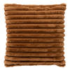 Dutch Decor - HAZEL - Sierkussen 50x50 cm - effen kleur - strepen - heerlijk zacht - Tobacco Brown - bruin