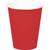 24x stuks drinkbekers van papier rood 350 ml - Feestbekertjes