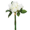 Atmosphera kunstbloemen boeket 7 witte rozen 30 cm - Kunstbloemen