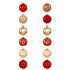 Breukvaste kerstballen set Goud/ Rood - Ø 7 cm - 12-delig