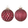 Clayre & Eef Kerstbal Set van 2 Ø 8 cm Rood Glas Kerstdecoratie Rood Kerstdecoratie