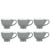 GreenGate Theekop Alice Stone grijs Ø11cm - Set van 6 Stuks - Theemok groot