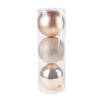 Cosy @Home Kerstballen Rose goud ø 15 cm - 3 Stuks