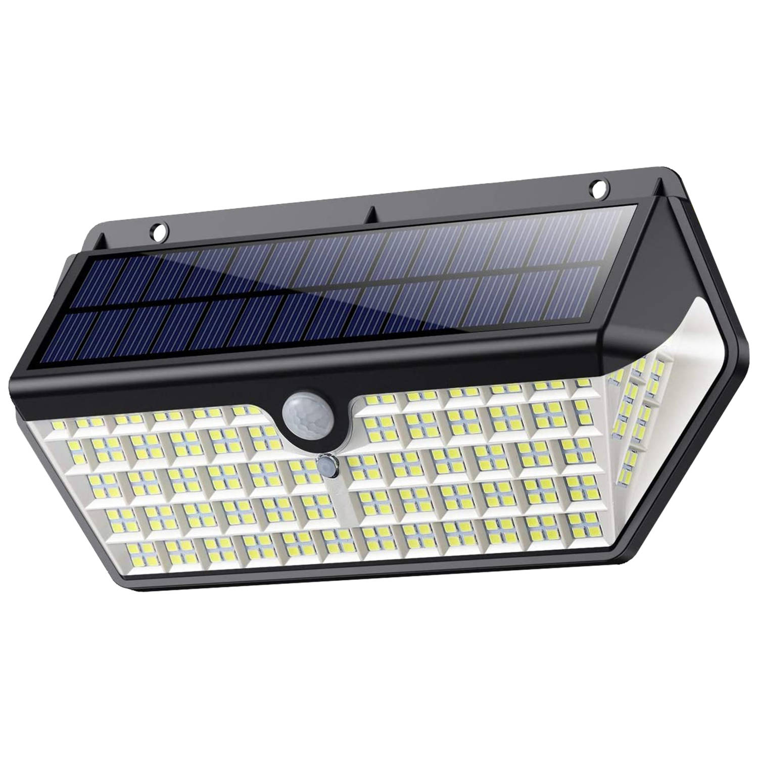 Iqonic Solar Buitenlamp Met Bewegingssensor Tuinverlichting Op Zonneenergie Waterdicht 266 Led Wandl