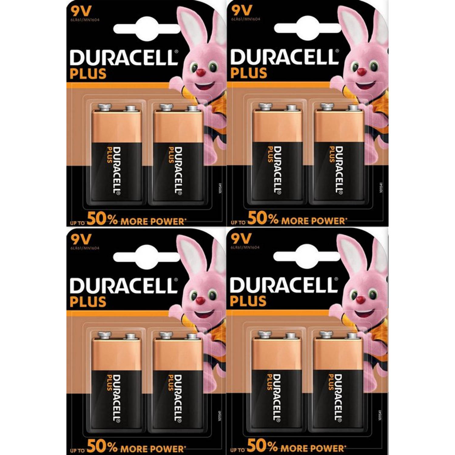 Duracell Plus Power 9v Alkaline Batterij 8 Stuk (8 Blisters A 1 St)