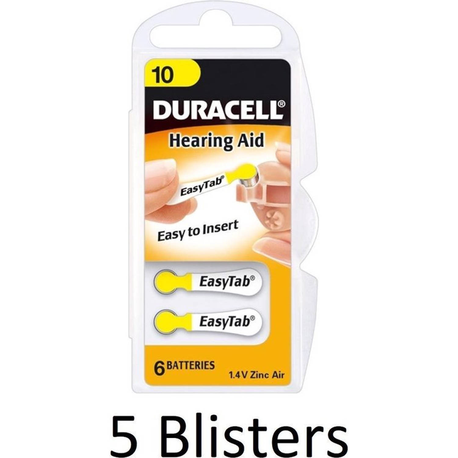 30 Stuks (5 Blisters a 6 st) Duracell Hearing Aid DA10 1.4V niet-oplaadbare batterij