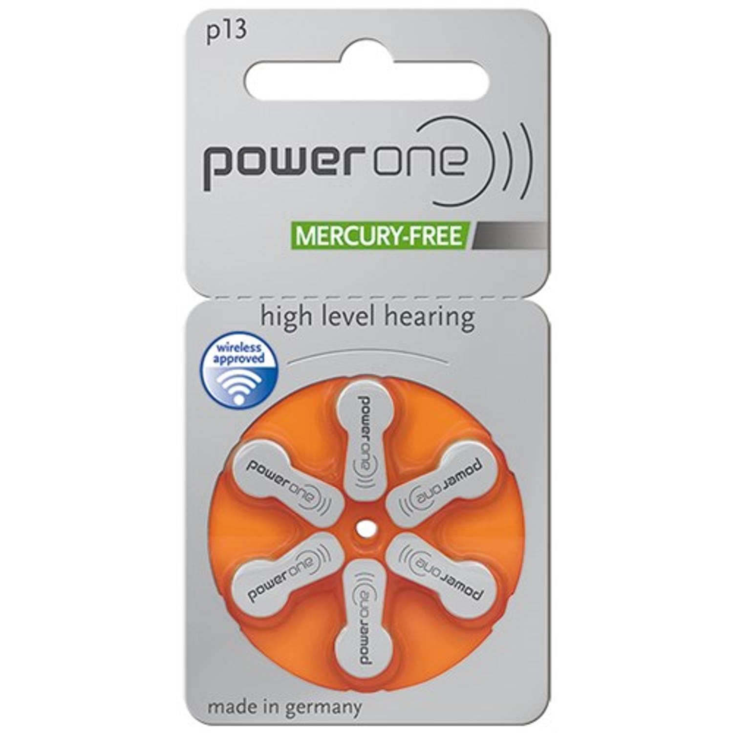 Power One P13 PR48 4606 oranje 1,45V Hoortoestel knoopcel - 6 batterijen