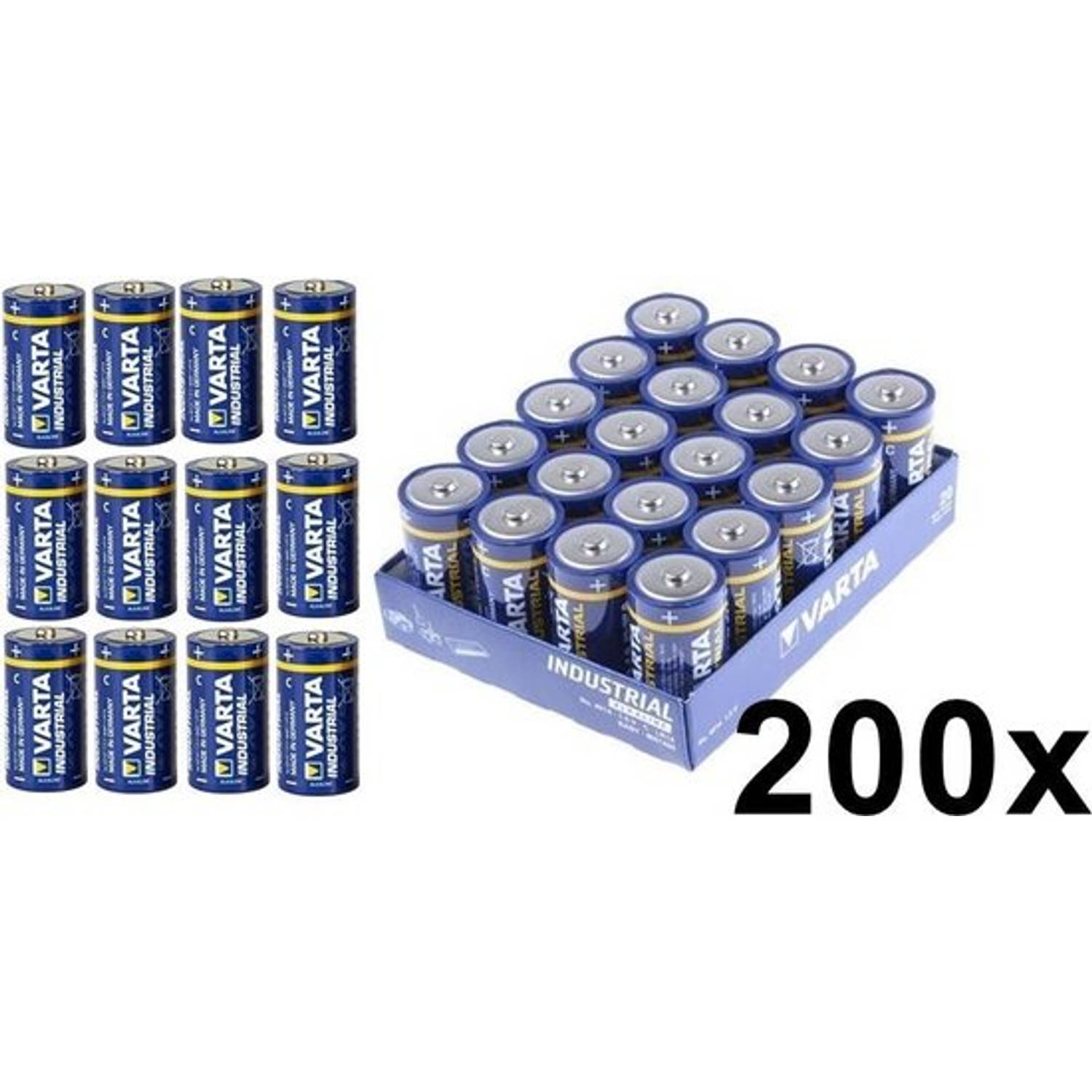 200 Stuks Varta Industrial Lr14 C Alkaline Batterij 7800mah