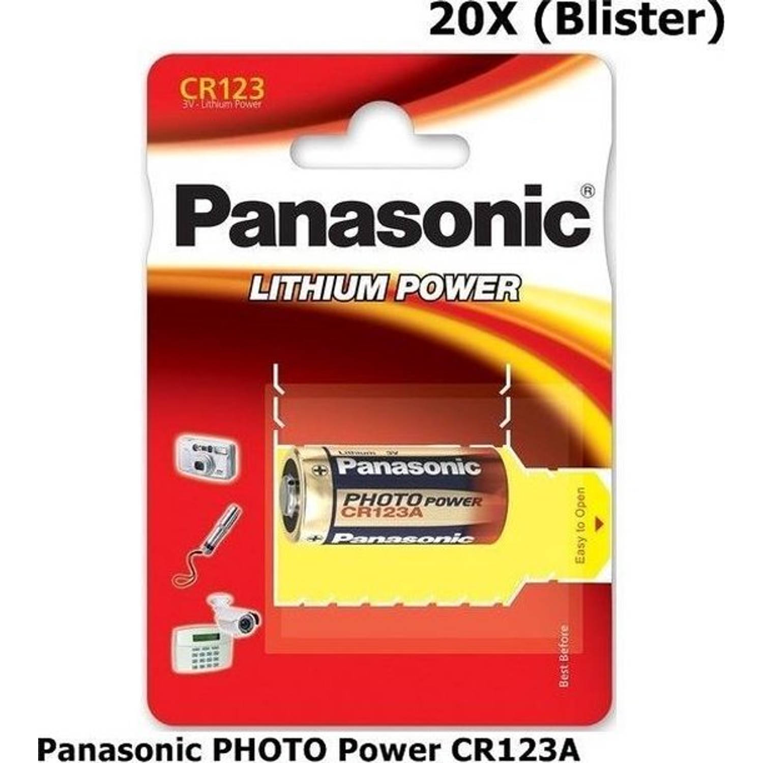 20 Stuks - Panasonic PHOTO Power CR123A blister Lithium batterij