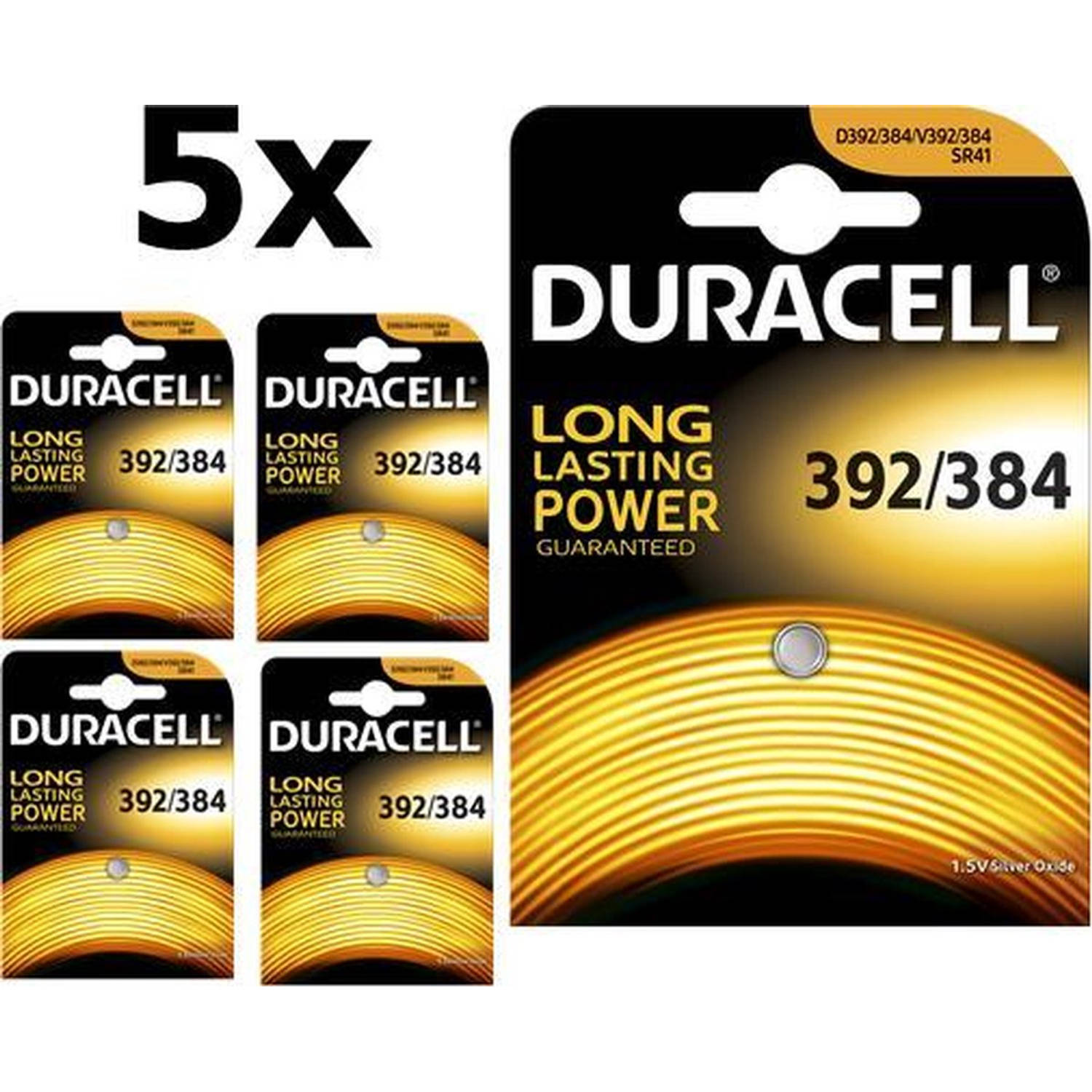 5 Stuks Duracell 392-384-g3-sr41w 1.5v 41mah Knoopcel Batterij