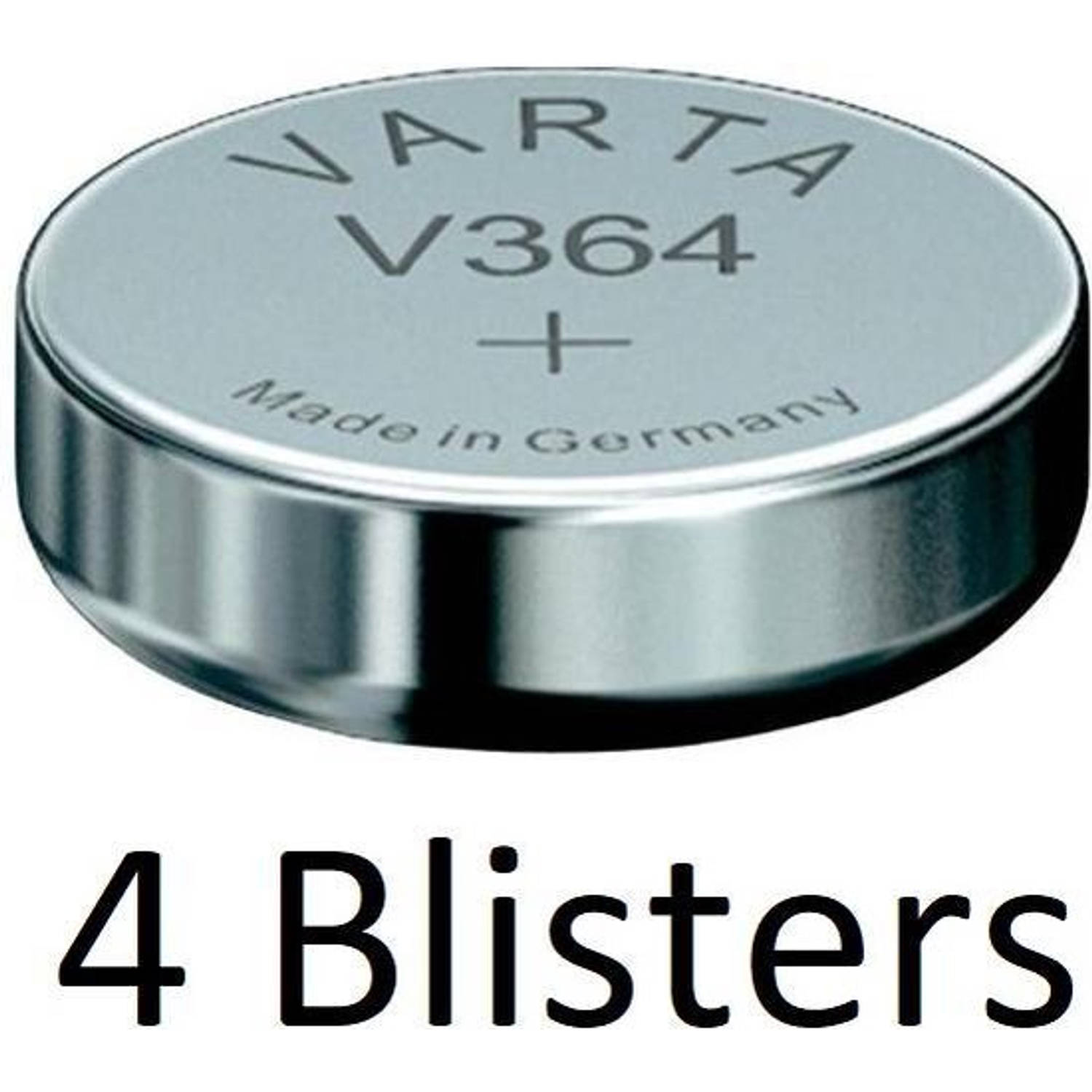 4 Stuks (4 Blisters a 1 st) Varta Knoopcel Batterij SR621 SW/SR60 SW/V364 1BL Single-use Zilver-oxide