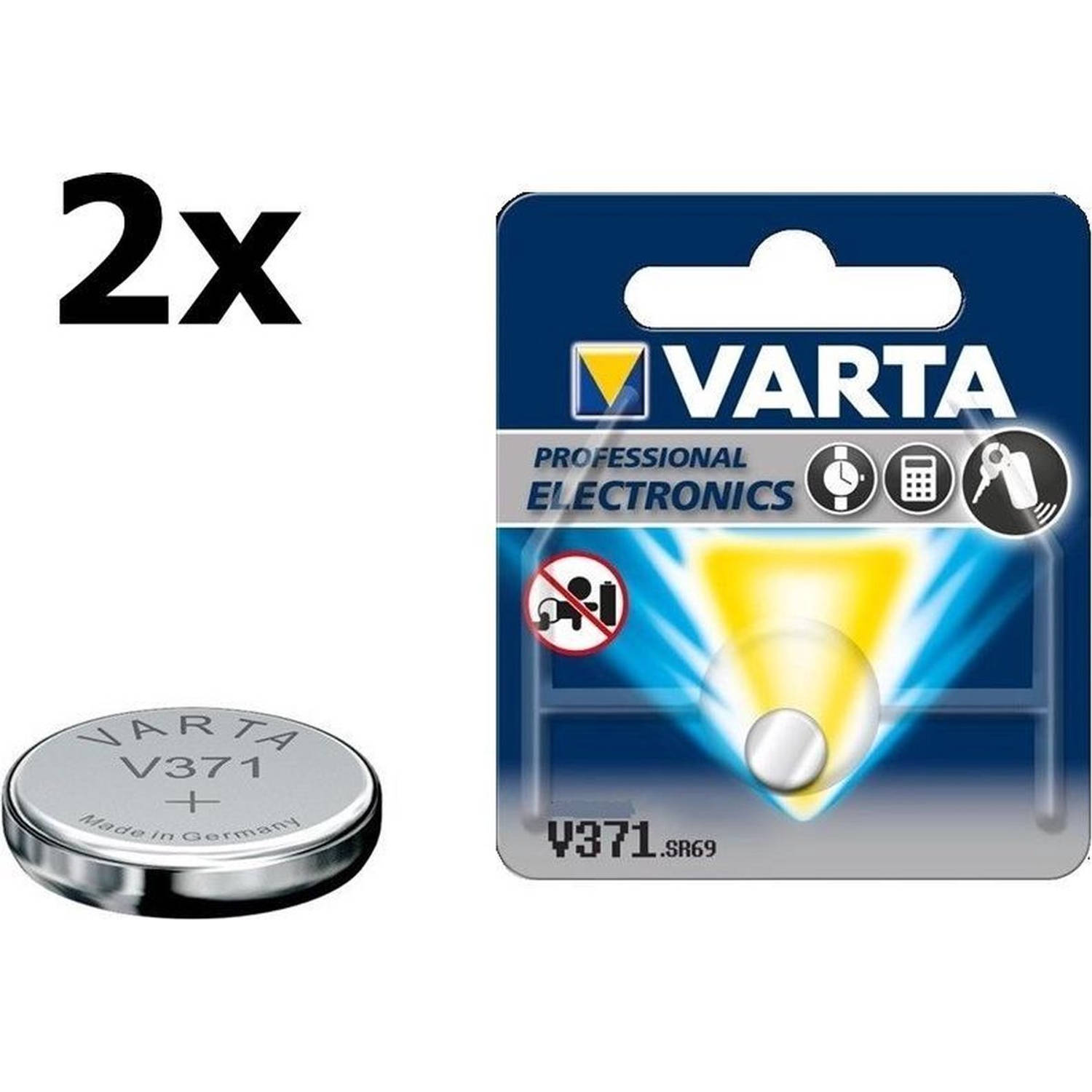 2 Stuks - Varta V371 44mAh 1.55V knoopcel batterij
