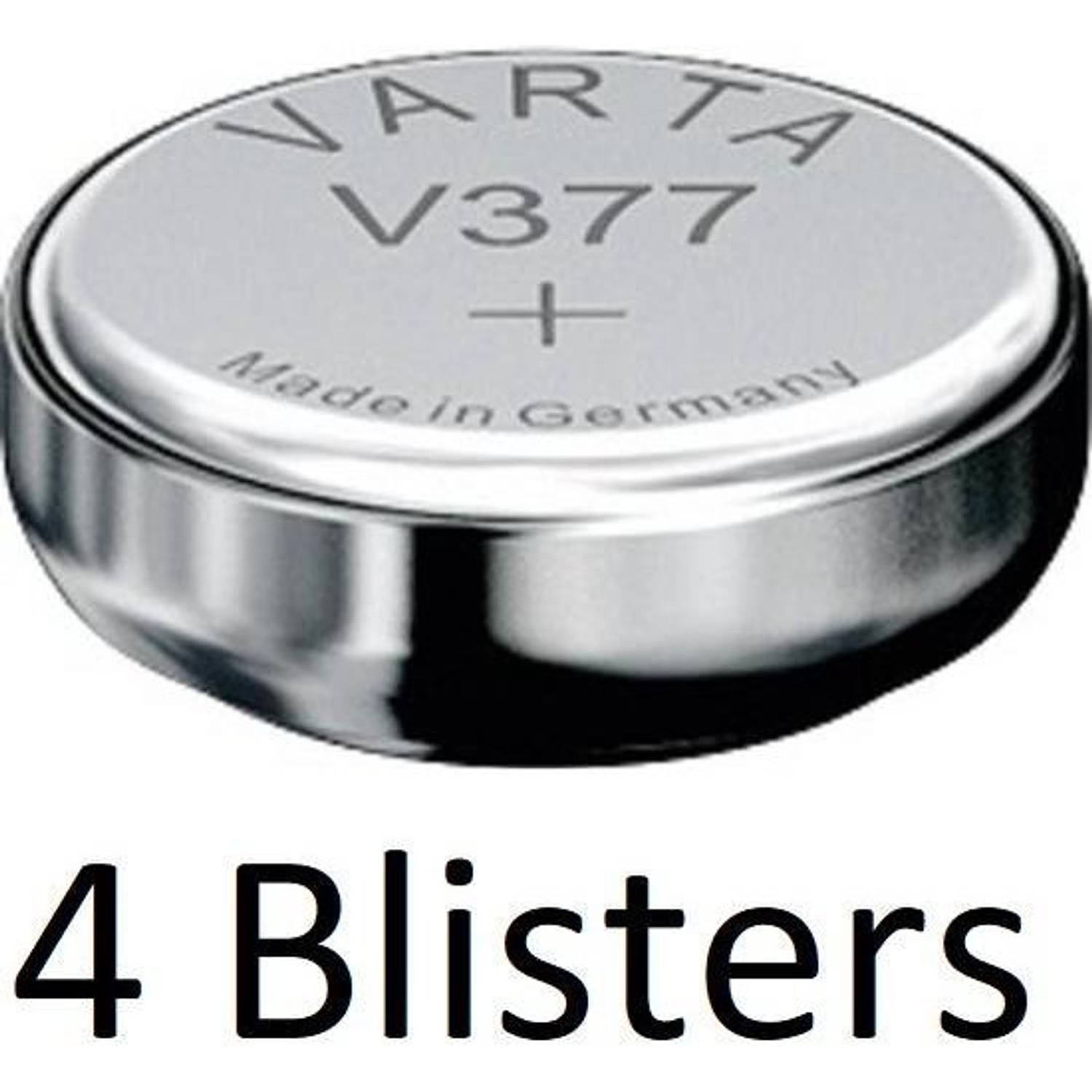 4 Stuks (4 Blisters A 1 St) Varta Knoopcel Batterij Sr626 Sw-sr66 Sw-v377 Single-use Zilver-oxide