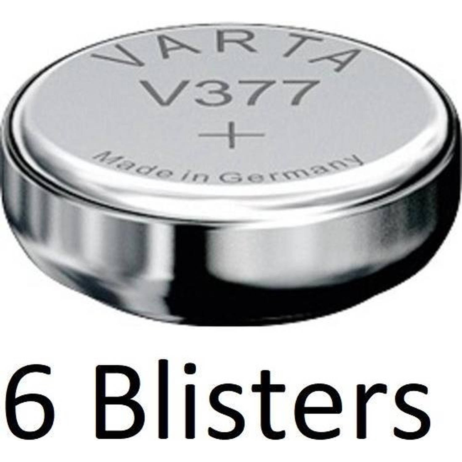 6 Stuks (6 Blisters A 1 St) Varta Knoopcel Batterij Sr626 Sw-sr66 Sw-v377 Single-use Zilver-oxide