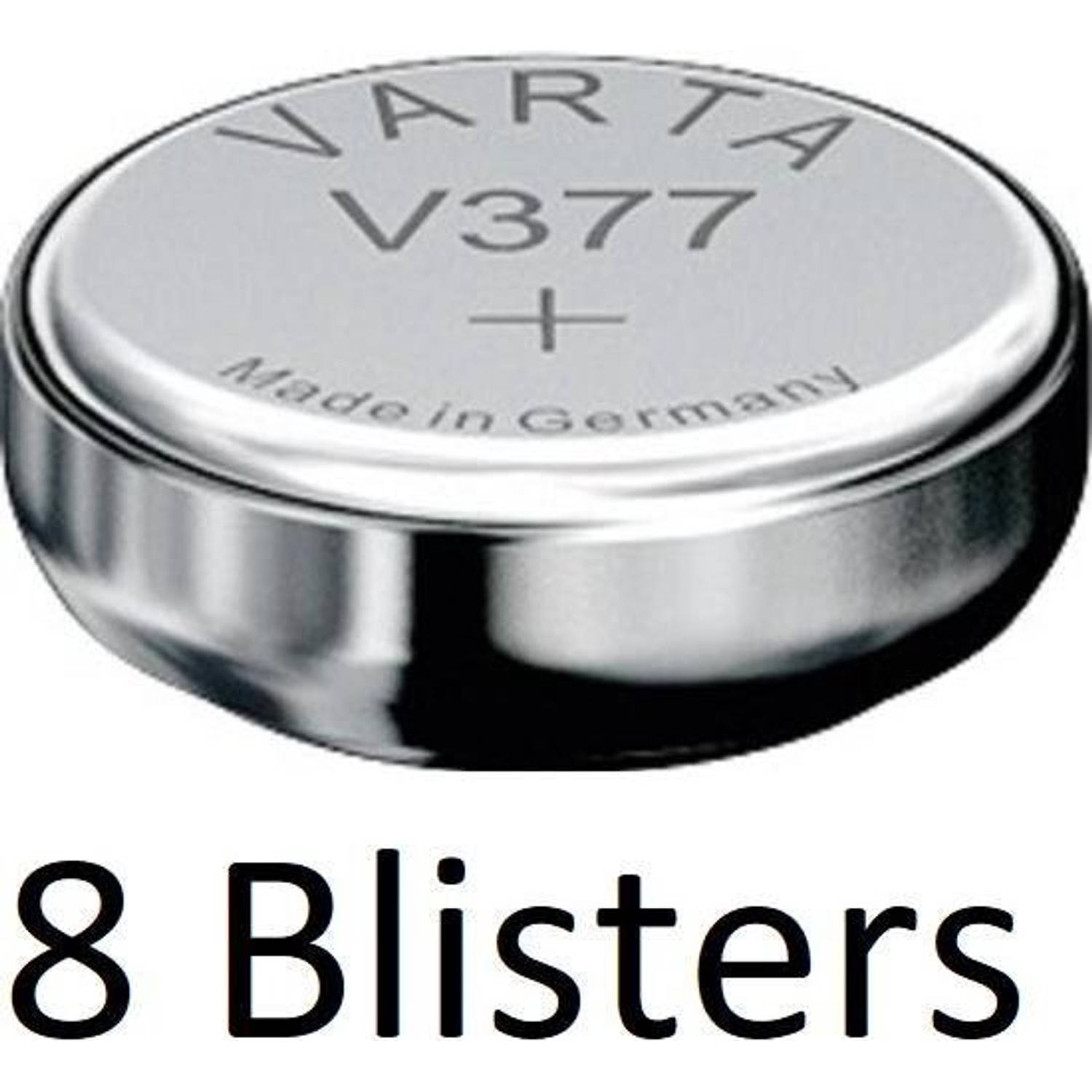 8 Stuks (8 Blisters A 1 St) Varta Knoopcel Batterij Sr626 Sw-sr66 Sw-v377 Single-use Zilver-oxide
