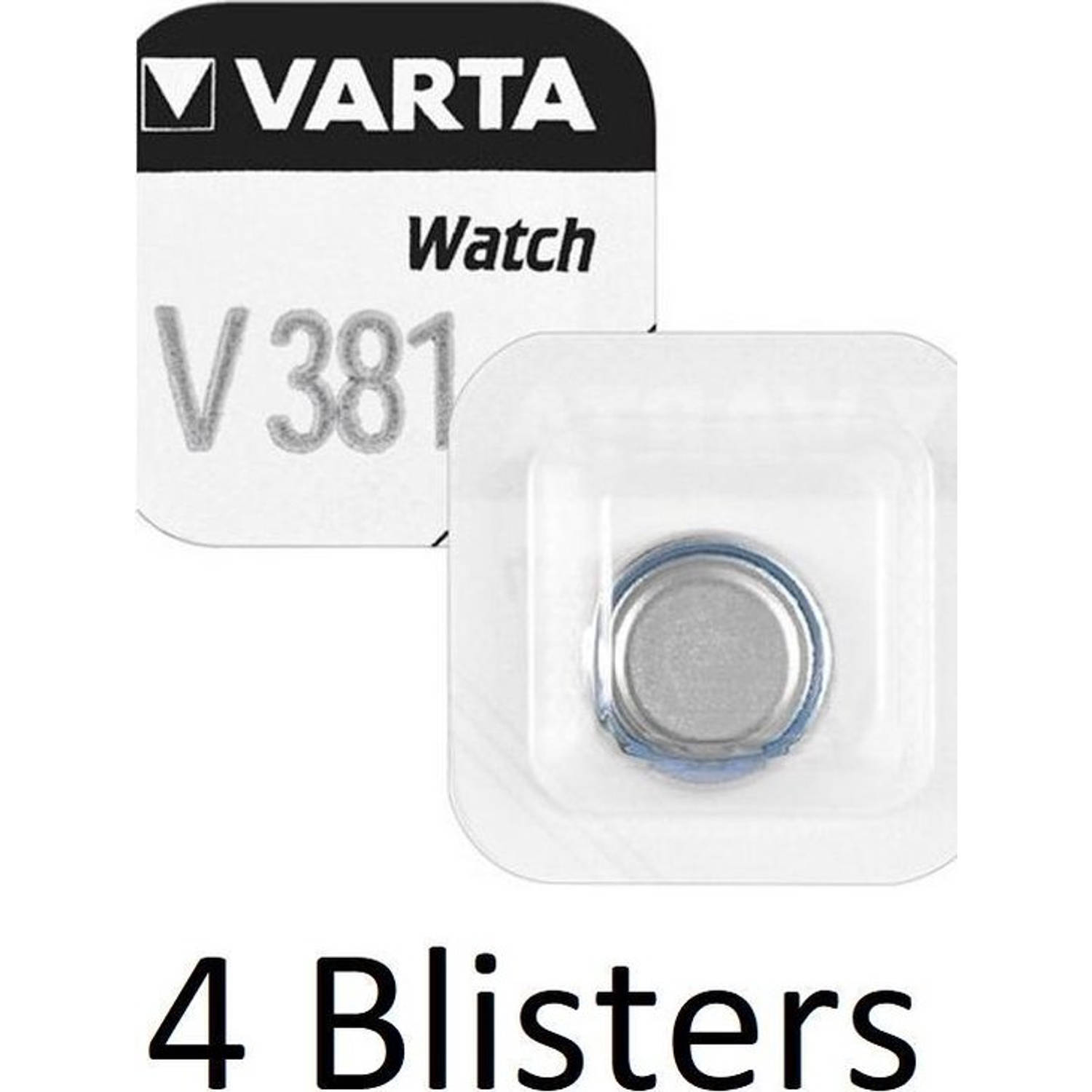 4 Stuks (4 Blisters A 1 St) Varta V381 Zilveroxide 1.55v Niet-oplaadbare Batterij