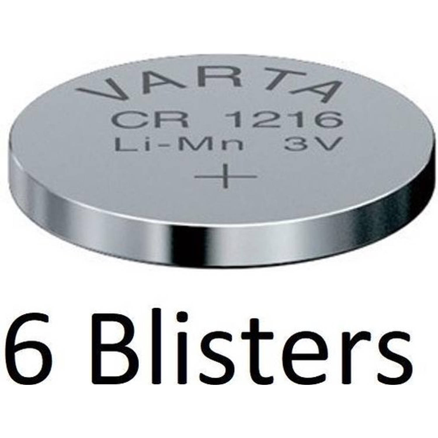 6 Stuks (6 Blisters a 1 st) Varta CR1216 Wegwerpbatterij Lithium