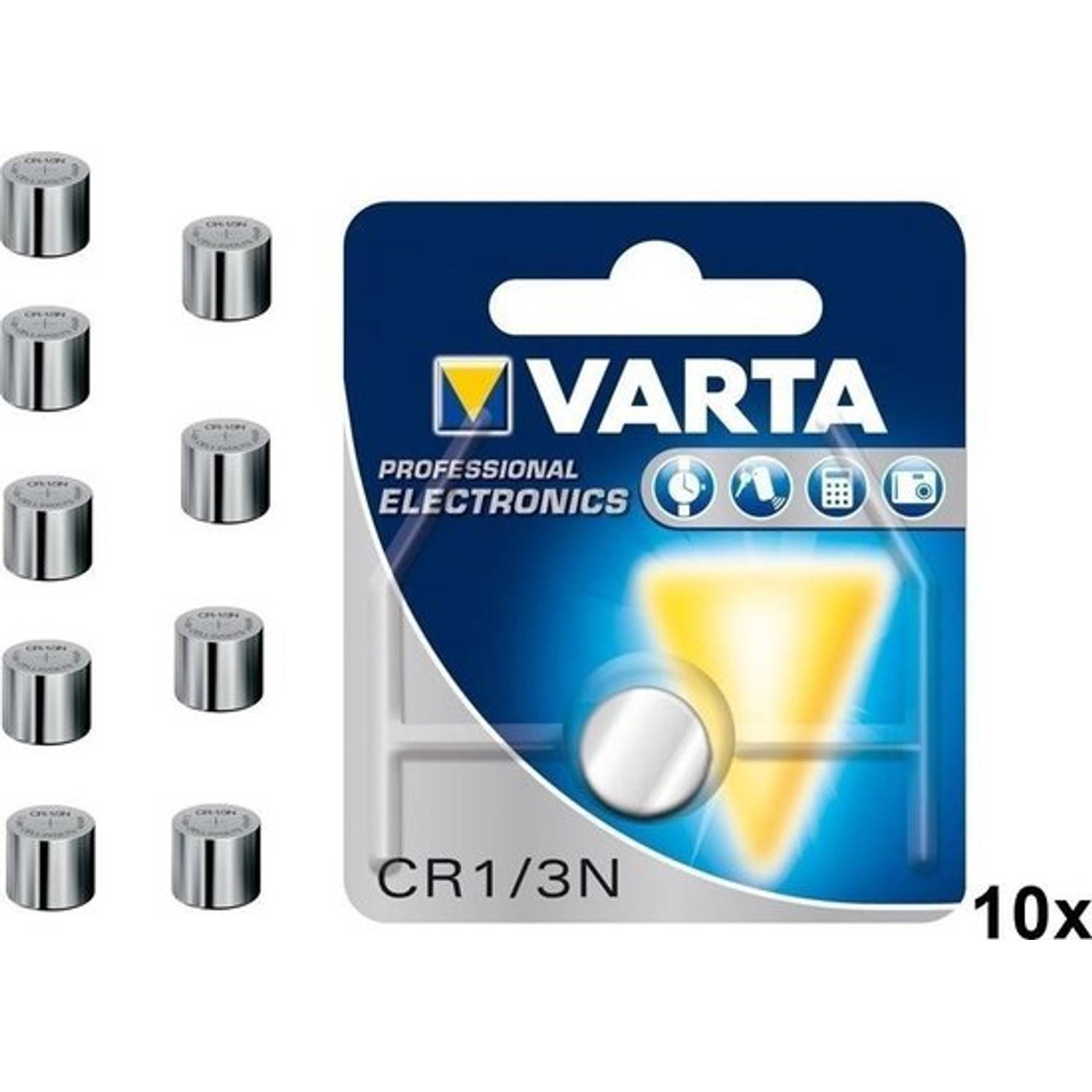 10 Stuks - Varta Professional Electronics CR 1/3 N 6131 170mAh 3V knoopcelbatterij