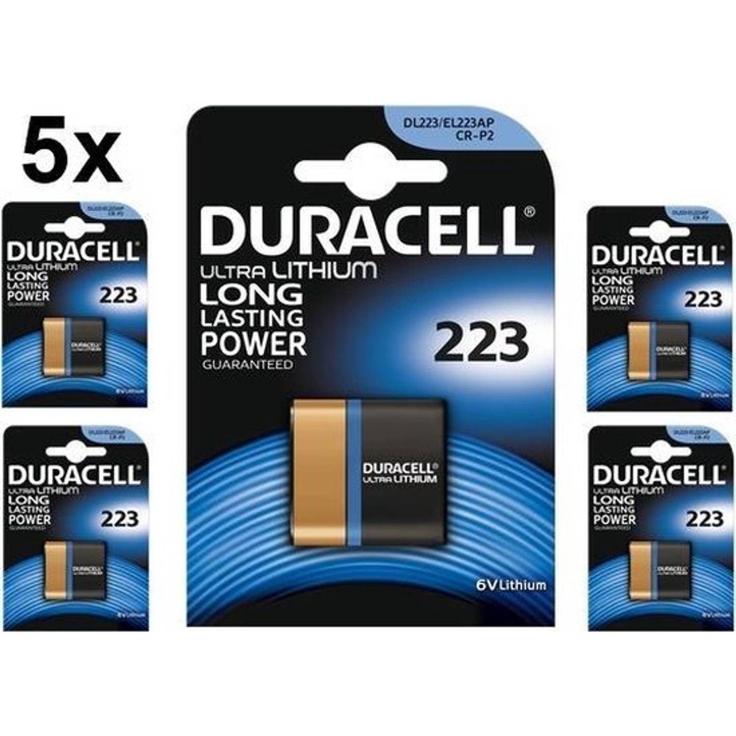 5 Stuks Duracell Crp2-223-Dl223-El223ap-Cr-p2 6v Lithium Batterij