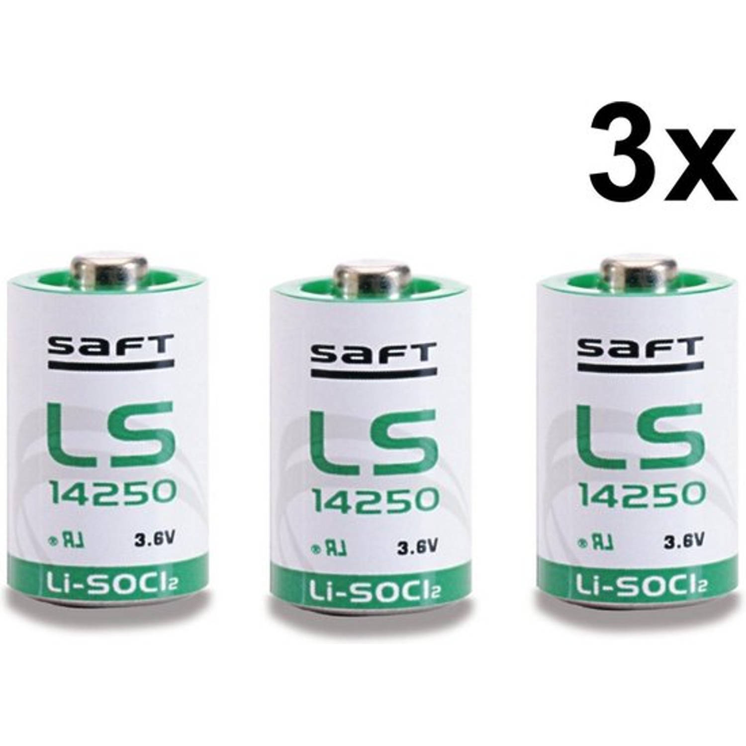 3 Stuks - SAFT LS14250 / 1/2AA Lithium batterij 3.6V