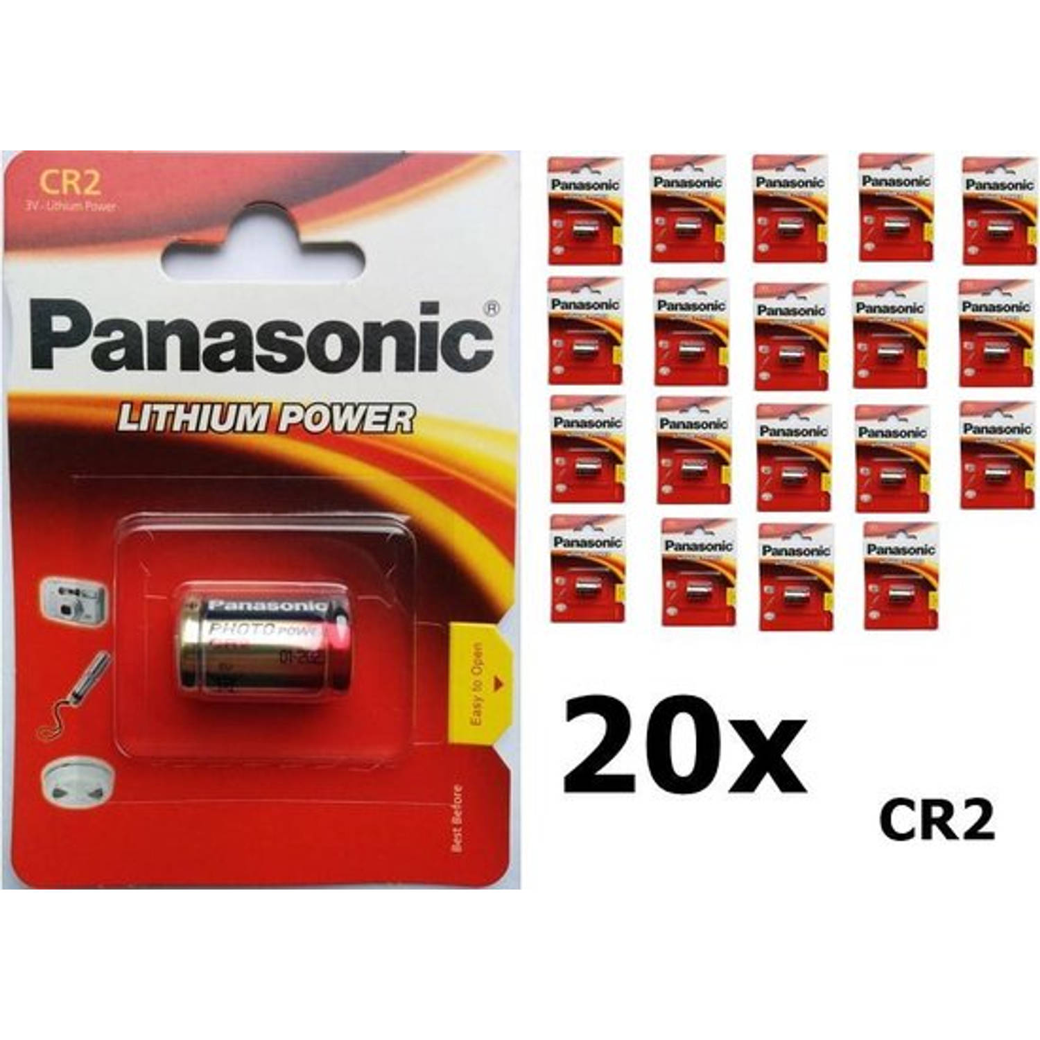 20 Stuks - Panasonic CR2 blister Lithium batterij