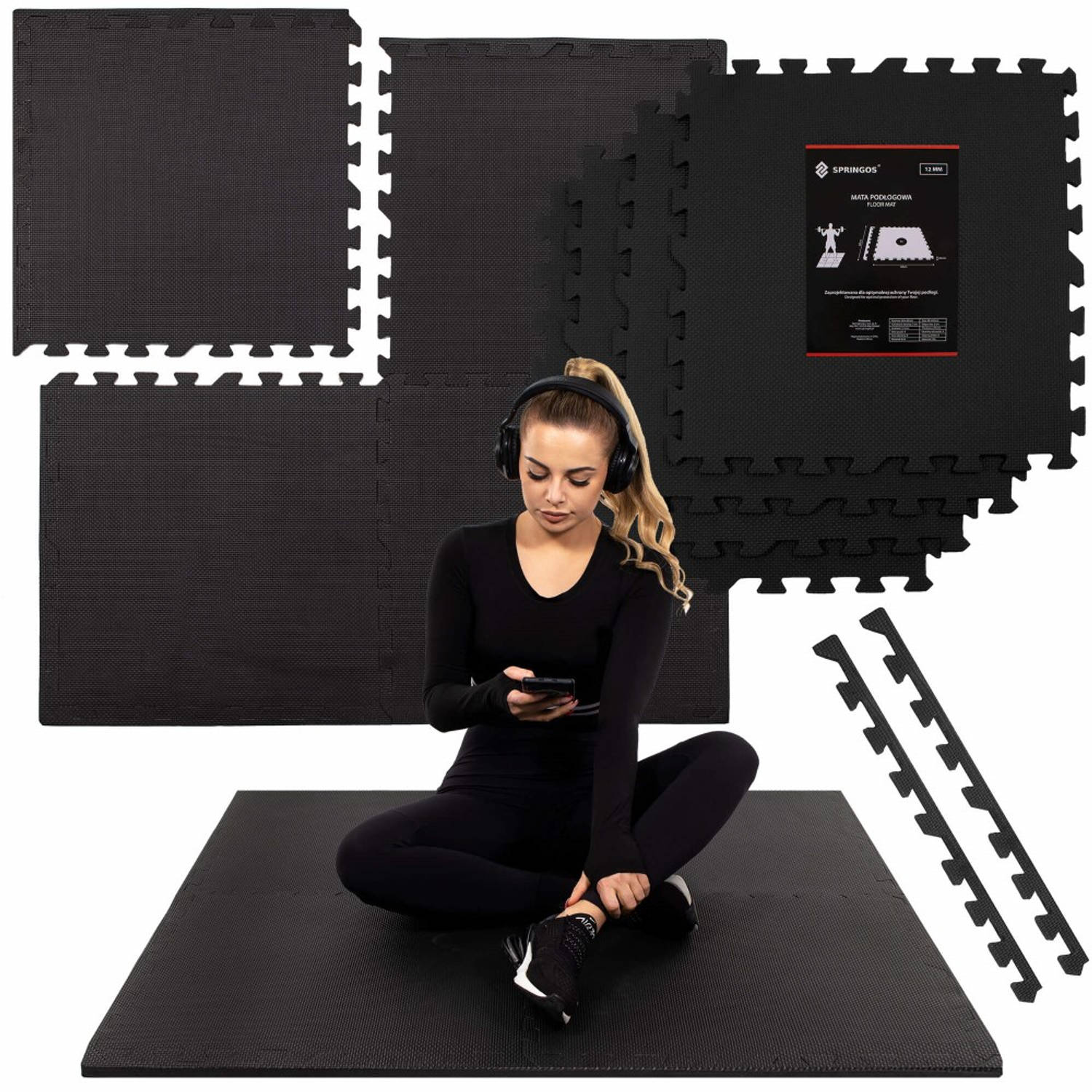 Ontslag nemen Koningin zakdoek Puzzelmat Fitness Vloer Fitnessmat Fitnesstegels 60 x 60 cm Set van 4 |  Blokker