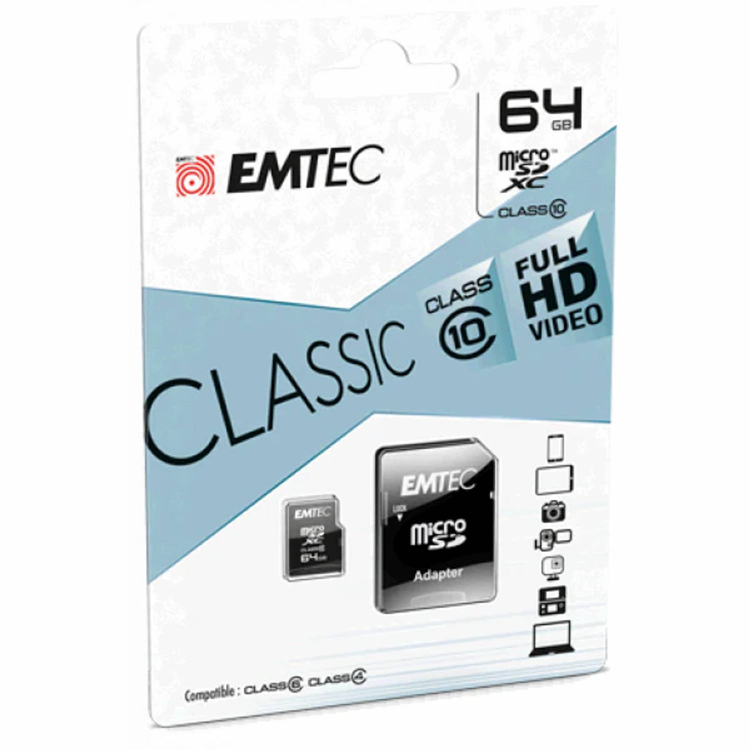 Emtec Micro SDHC ECMSDM64GXC10CG flashgeheugen 64 GB MicroSDHC Klasse 10