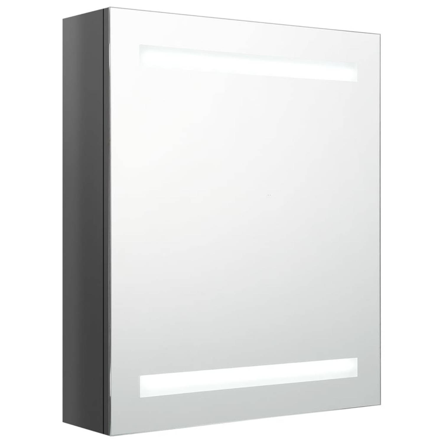 vidaXL Badkamerkast met spiegel en LED 50x14x60 cm glanzend grijs