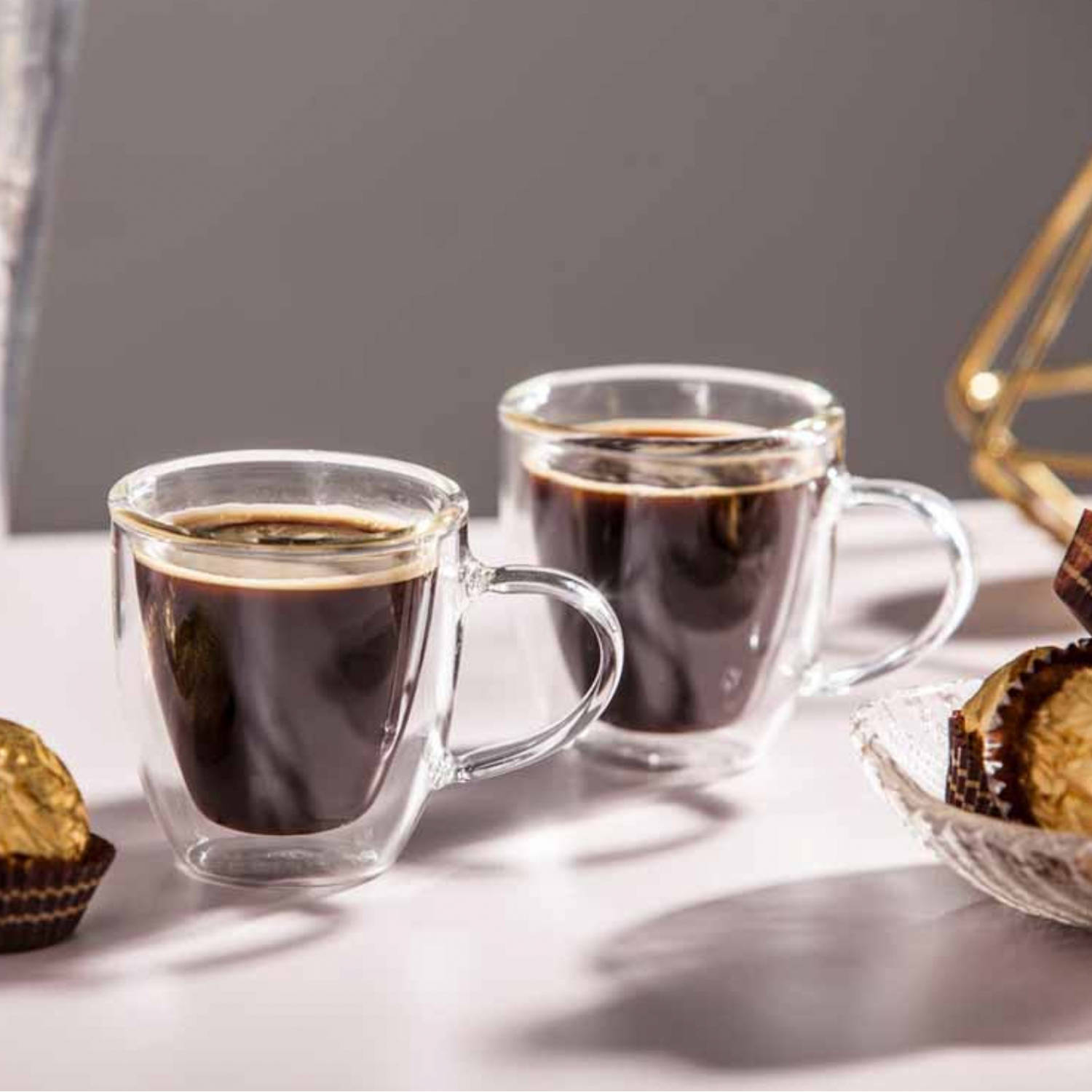 bellen Nest Nauwgezet Luxe Espresso Kopjes - Dubbelwandige Koffieglazen - Ristretto Kopjes - 80  ML - Set Van 2 | Blokker
