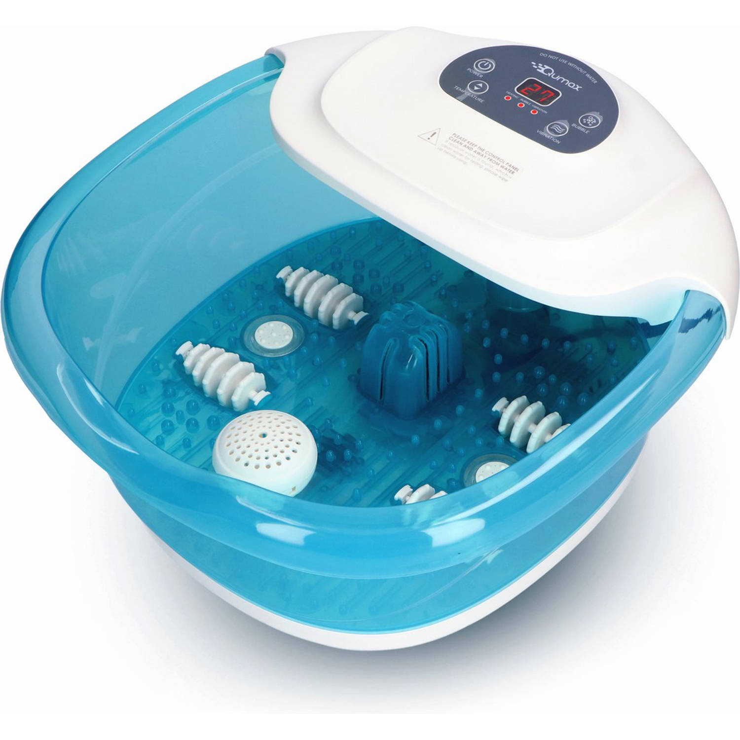 Qumax Elektrisch Verwarmd Voetenbad met massage Rollers - Voetmassage met Vibratie en Bubbels - Incl LCD scherm - Tot 48