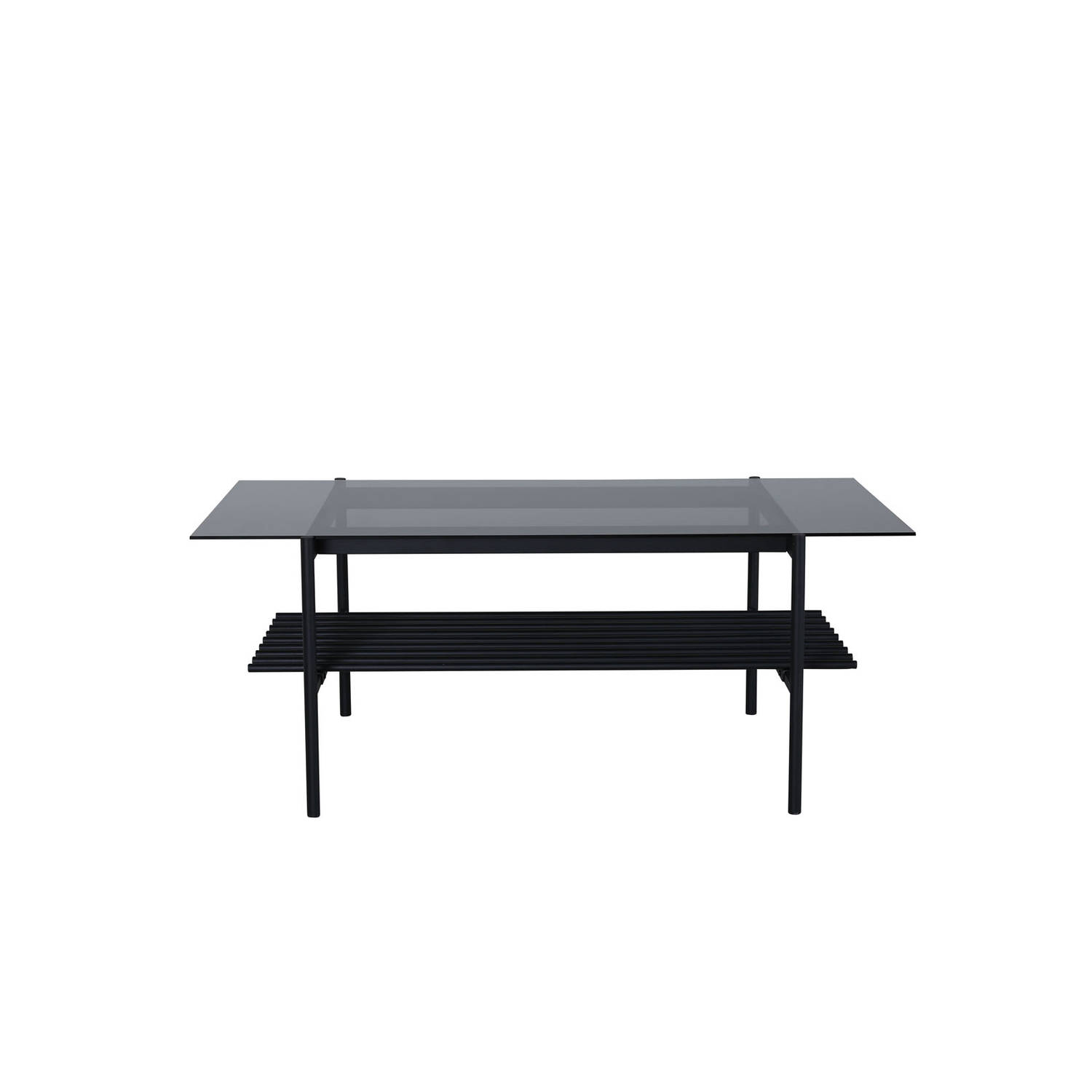 Hioshop VonStaf salontafel met plank 60x120 cm glas zwart.