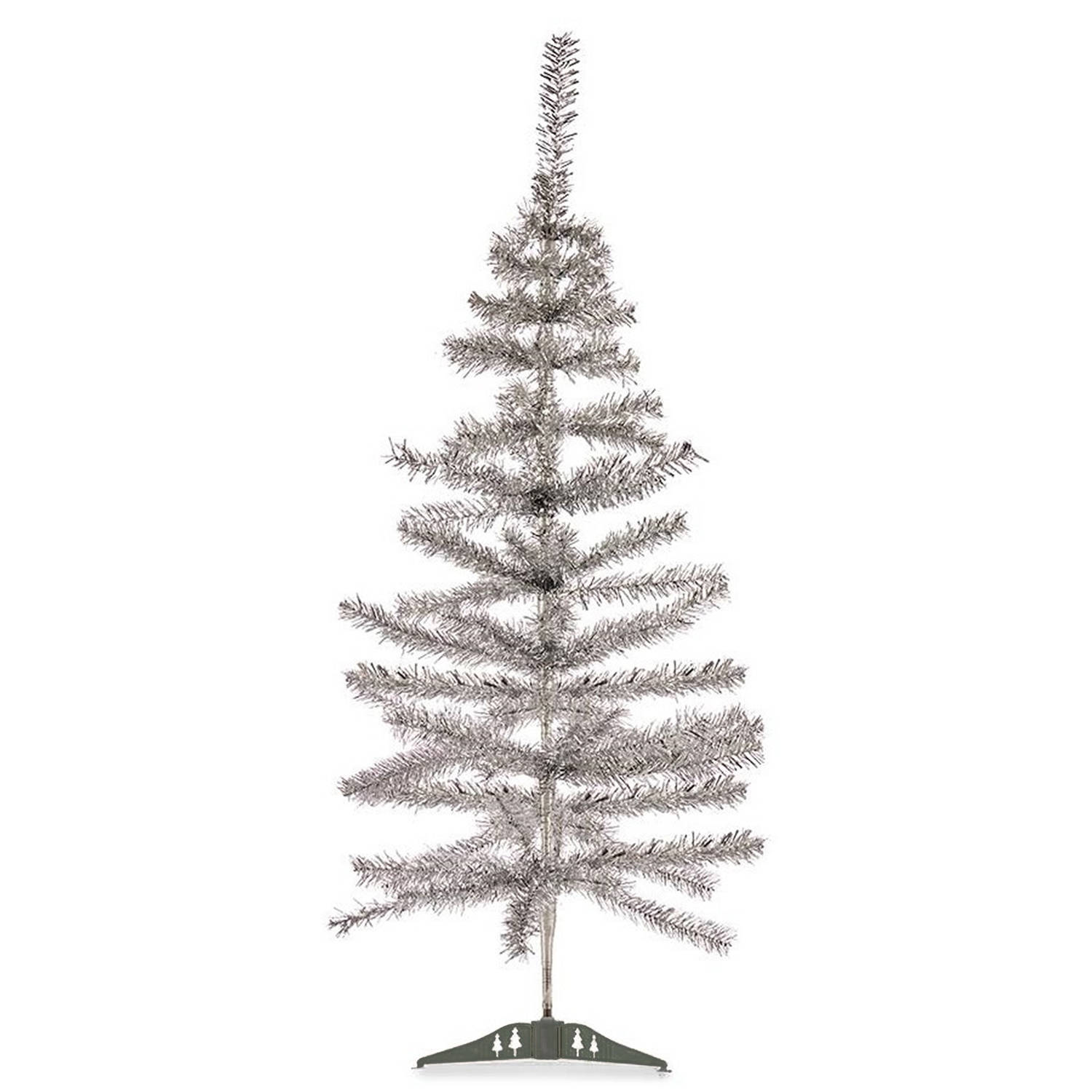 Kleine zilveren kerstboom van 90 cm - Kunstkerstboom