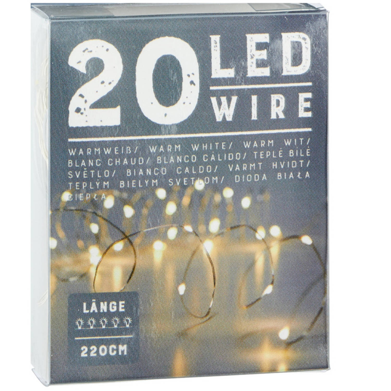 Draadverlichting Lichtsnoer Met 20 Lampjes Warm Wit Op Batterij 220 Cm Lichtsnoeren