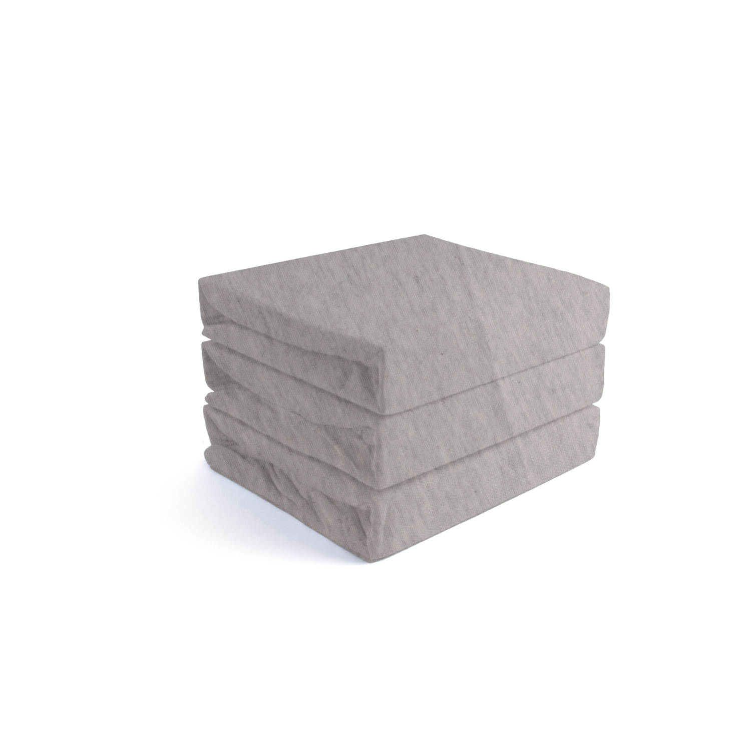 Seashell hoeslaken - 100% jersey MELANGE katoen - 180 x 200 cm - 3 stuks - licht grijs