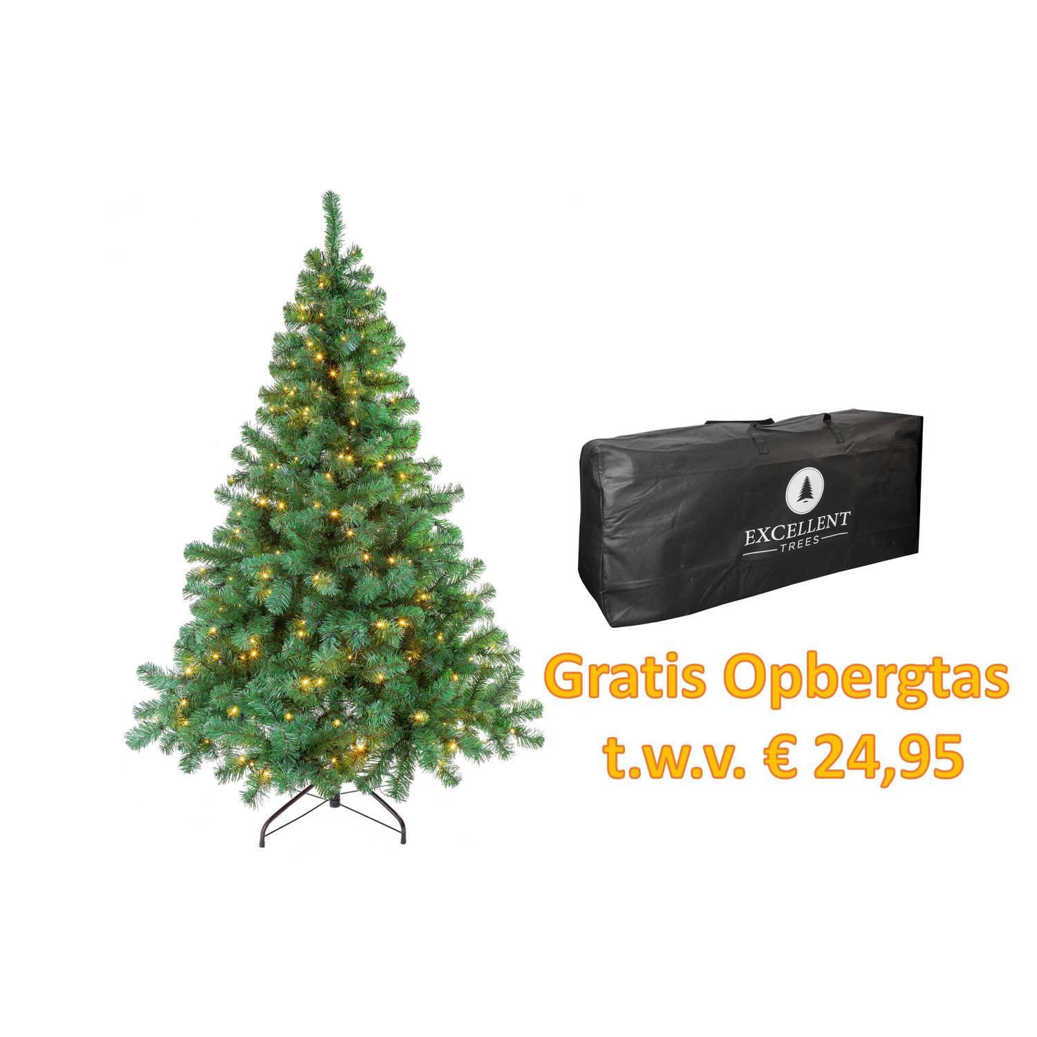 Kerstboom Excellent Trees® LED Stavanger Green 180 cm met verlichting - nu met Gratis Opbergtas t.w.v. € 27.95